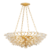 Vera 4-Light Leaf Crystal Gold Chandelier 24”D 32“D
