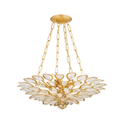 Vera 4-Light Leaf Crystal Gold Chandelier 24”D 32“D