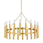 Miran Modern Alabaster Cylinder Chandelier 28“D 42”D