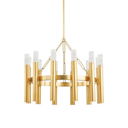 Miran Modern Alabaster Cylinder Chandelier 28“D 42”D