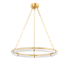 Elara Modern Round Alabaster Ring Chandelier 31"D 42"D