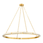 Elara Modern Round Alabaster Ring Chandelier 31"D 42"D