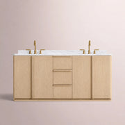 Liromelle Double Vanity — GREIGE OAK / CARRARA / RECTANGLE