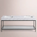 Caloria Double Washstand — FORGED LRON / Italian Carrara marble / RECTANGLE-72