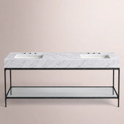 Caloria Double Washstand — FORGED LRON / Italian Carrara marble / RECTANGLE-72