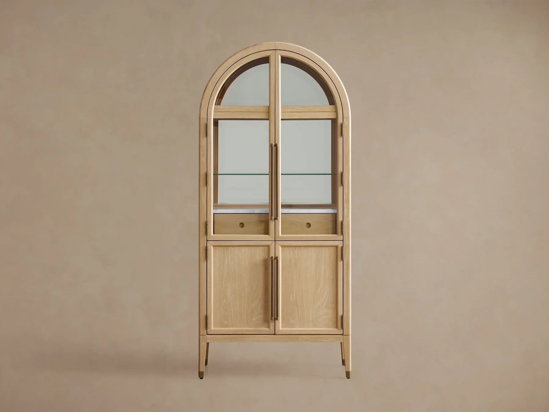 Haven Oak Liquor Cabinet 36”W