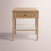 Havelle Cane 1-Drawer Nightstand — NATURAL