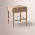 Havelle Cane 1-Drawer Nightstand — NATURAL