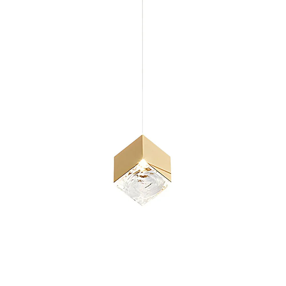 1/3/6/9-Light Multi Glass Ice Cube Metallic Staircase Chandelier