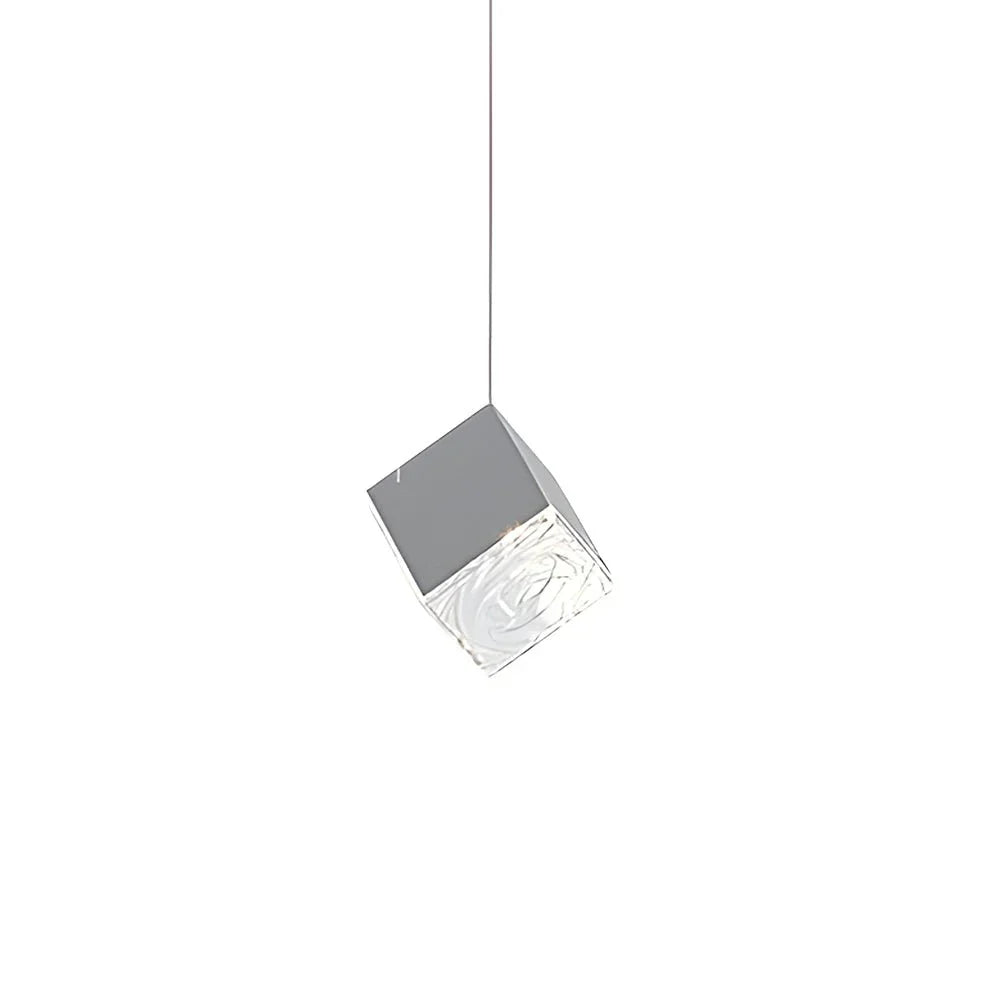 1/3/6/9-Light Multi Glass Ice Cube Metallic Staircase Chandelier