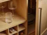 Haven Oak Liquor Cabinet 36”W