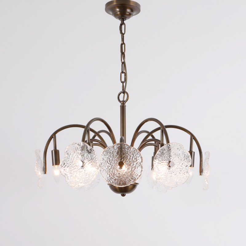 Elowen Vintage Glass Tiered Chandelier  27”D 32“D