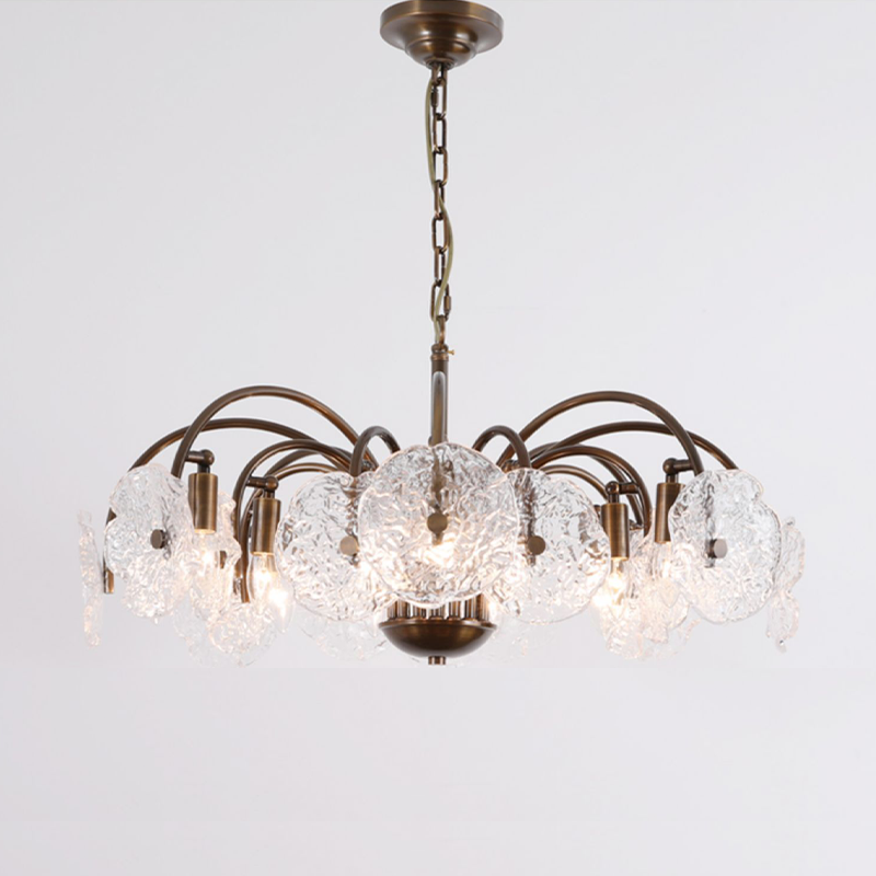 Elowen Vintage Glass Tiered Chandelier  27”D 32“D