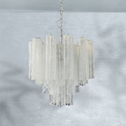 Venetian Handblown Tube Glass Chandelier 25.6
