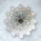 Venetian Handblown Tube Glass Chandelier 25.6" White 36 Tubes