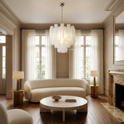 Venetian Handblown Tube Glass Chandelier 25.6