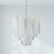 Venetian Handblown Tube Glass Chandelier 25.6
