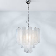 Venetian Handblown Tube Glass Chandelier 25.6