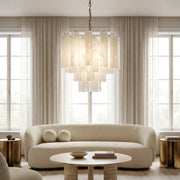 Venetian Handblown Tube Glass Chandelier 25.6