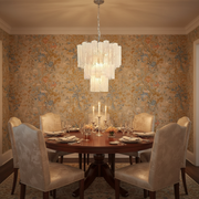 Venetian Handblown Tube Glass Chandelier 25.6
