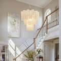 Venetian Handblown Tube Glass Chandelier 25.6" White 48 Tubes