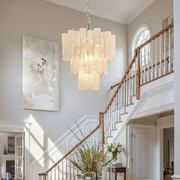 Venetian Handblown Tube Glass Chandelier 25.6