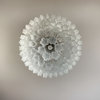 Venetian Handblown Tube Glass Chandelier 33.4" White