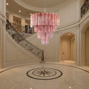 Venetian Handblown Tube Glass Chandelier 33.4