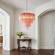 Venetian Handblown Tube Glass Chandelier 33.4