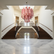 Venetian Handblown Tube Glass Chandelier 25.6