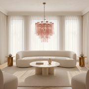 Venetian Handblown Tube Glass Chandelier 25.6