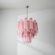 Venetian Handblown Tube Glass Chandelier 25.6