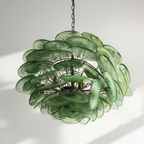 Dora Handblown Disc Glass Chandelier 27.6" Green