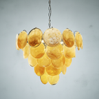 Dora Handblown Disc Glass Chandelier 27.6" Gold