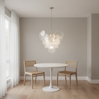 Dora Handblown Disc Glass Chandelier 27.6" Iridescent Clear