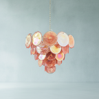 Dora Handblown Disc Glass Chandelier 27.6" Pink