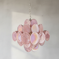 Dora Handblown Disc Glass Chandelier 19.7" Pink