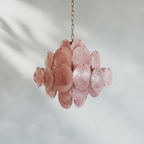 Dora Handblown Disc Glass Chandelier 19.7" Pink