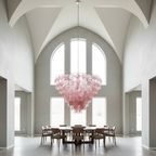 Dora Handblown Disc Glass Chandelier 19.7" Pink