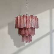 Venetian Handblown Tube Glass Chandelier 25.6