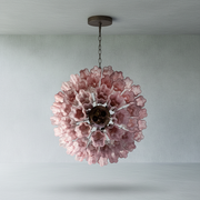 Venetian Handblown Tube Glass Chandelier 25.6