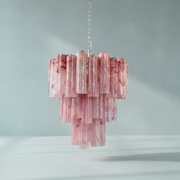 Venetian Handblown Tube Glass Chandelier 25.6