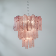 Venetian Handblown Tube Glass Chandelier 25.6