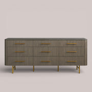 Favera Nine-Drawer Dresser — SMOKE / BLUESTONE
