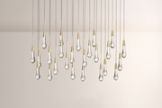 Raindrop Glass Solitaire Linear Chandelier -kimoylights