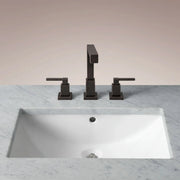 Caloria Powder Washstand — FORGED BRONZE / CARRARA / RECTANGLE