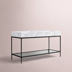 Caloria Double Washstand — FORGED LRON / Italian Carrara marble / RECTANGLE-60
