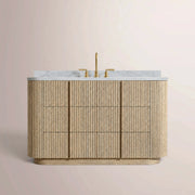 Ethoria Single Extra-Wide Vanity — GREIGE OAK / OVAL