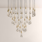 Raindrop Glass Round Solitaire Chandelier-kimoylights