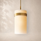 Viremont Modern Milk Glass Rod Pendant Light 8”D